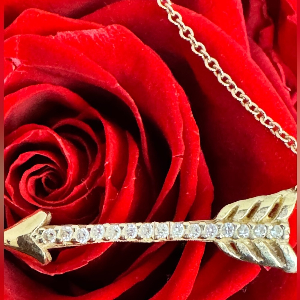 14kt yellow gold and Diamond Arrow Pendant Necklace